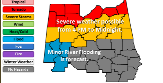 Hazardous weather outlook issued for Jefferson, St. Clair, Blount counties