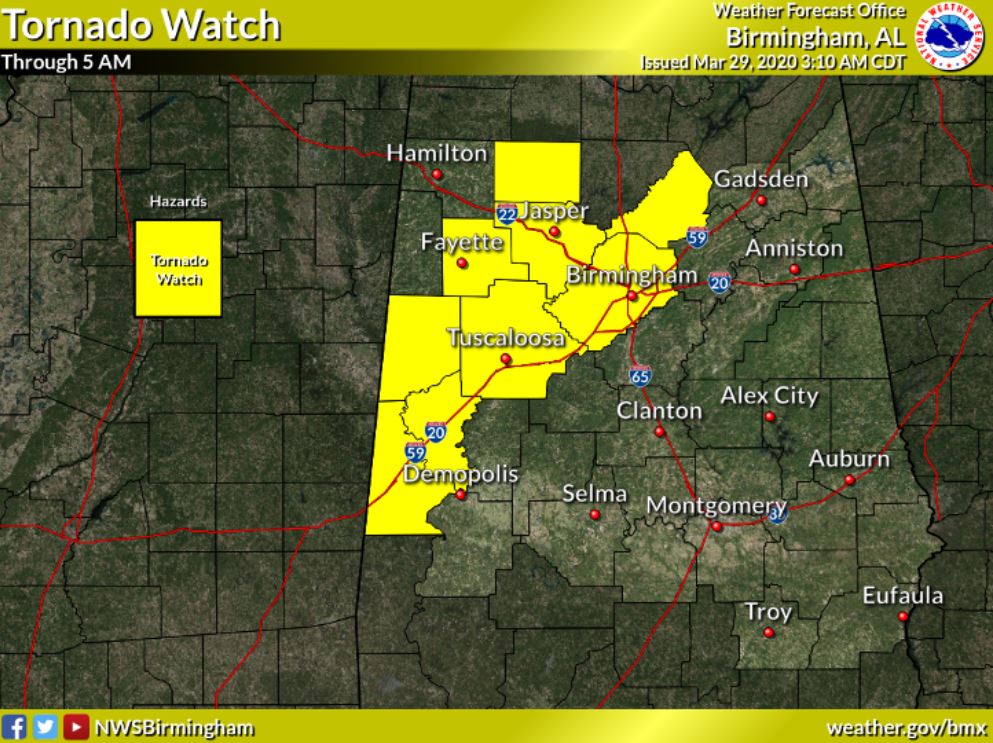 TORNADO WATCH: Reports of downed trees, hail