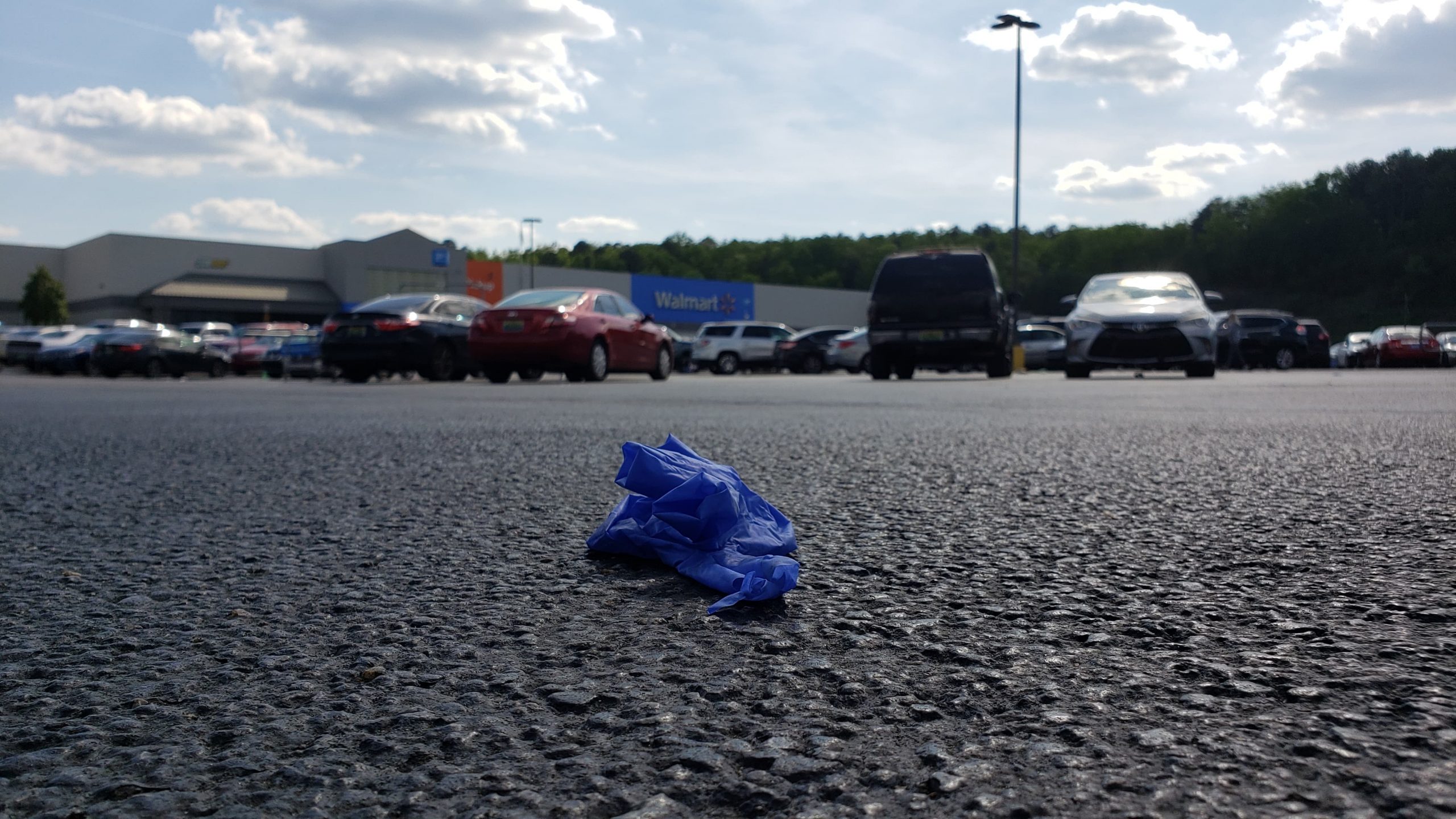 Trussville Walmart parking lot littered with gloves, masks