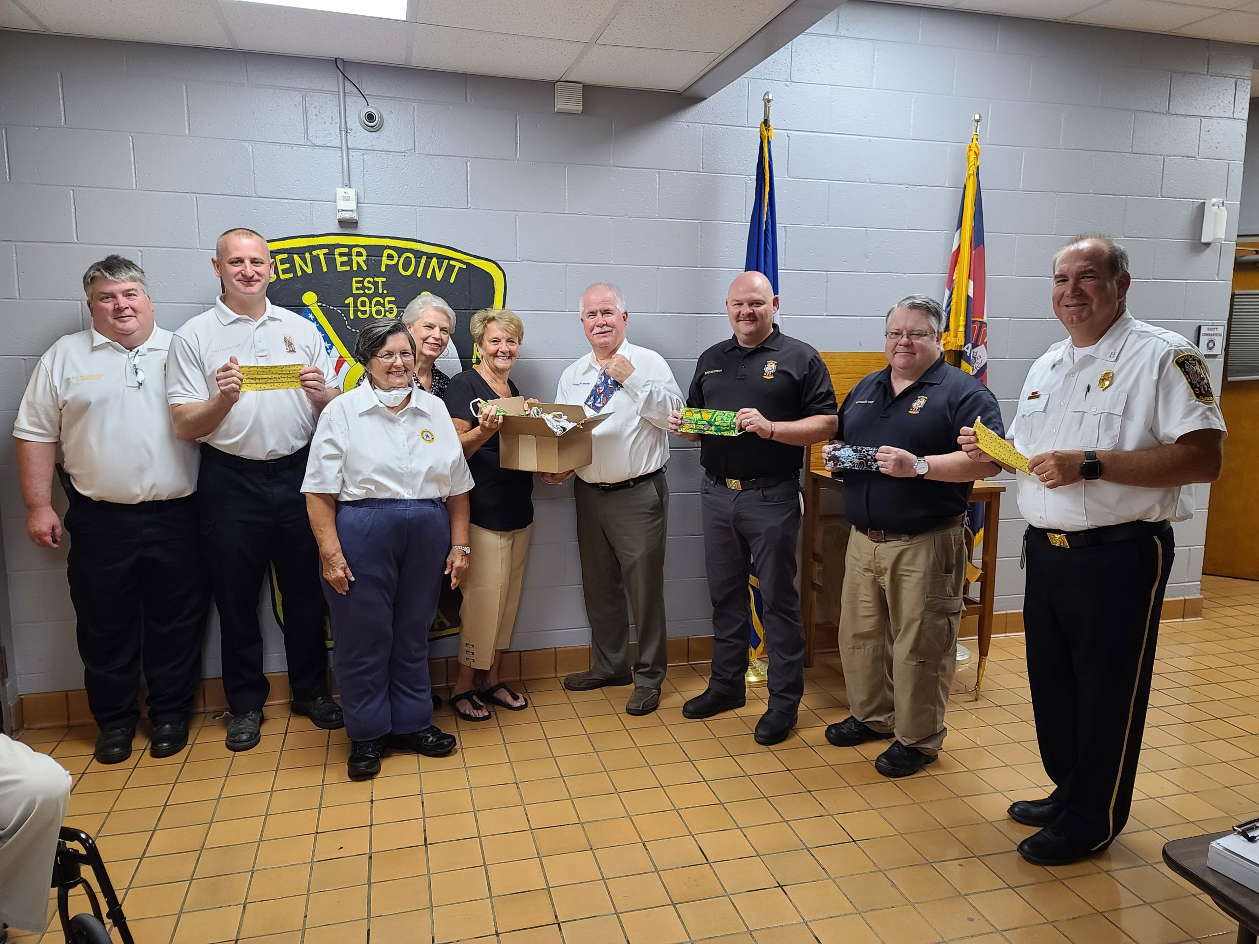 Local American Legion Post's Women's Auxiliary donates masks to Center Point Fire District