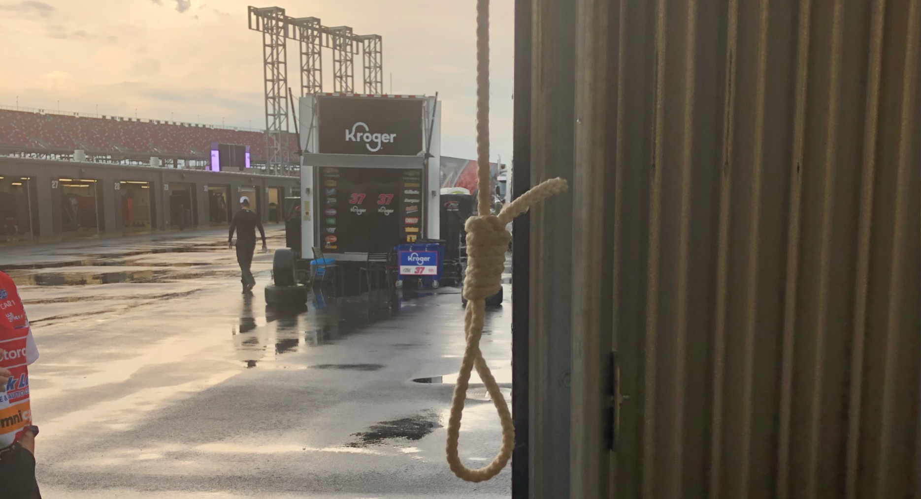 NASCAR releases image of noose found in Bubba Wallace's garage at Talladega Superspeedway