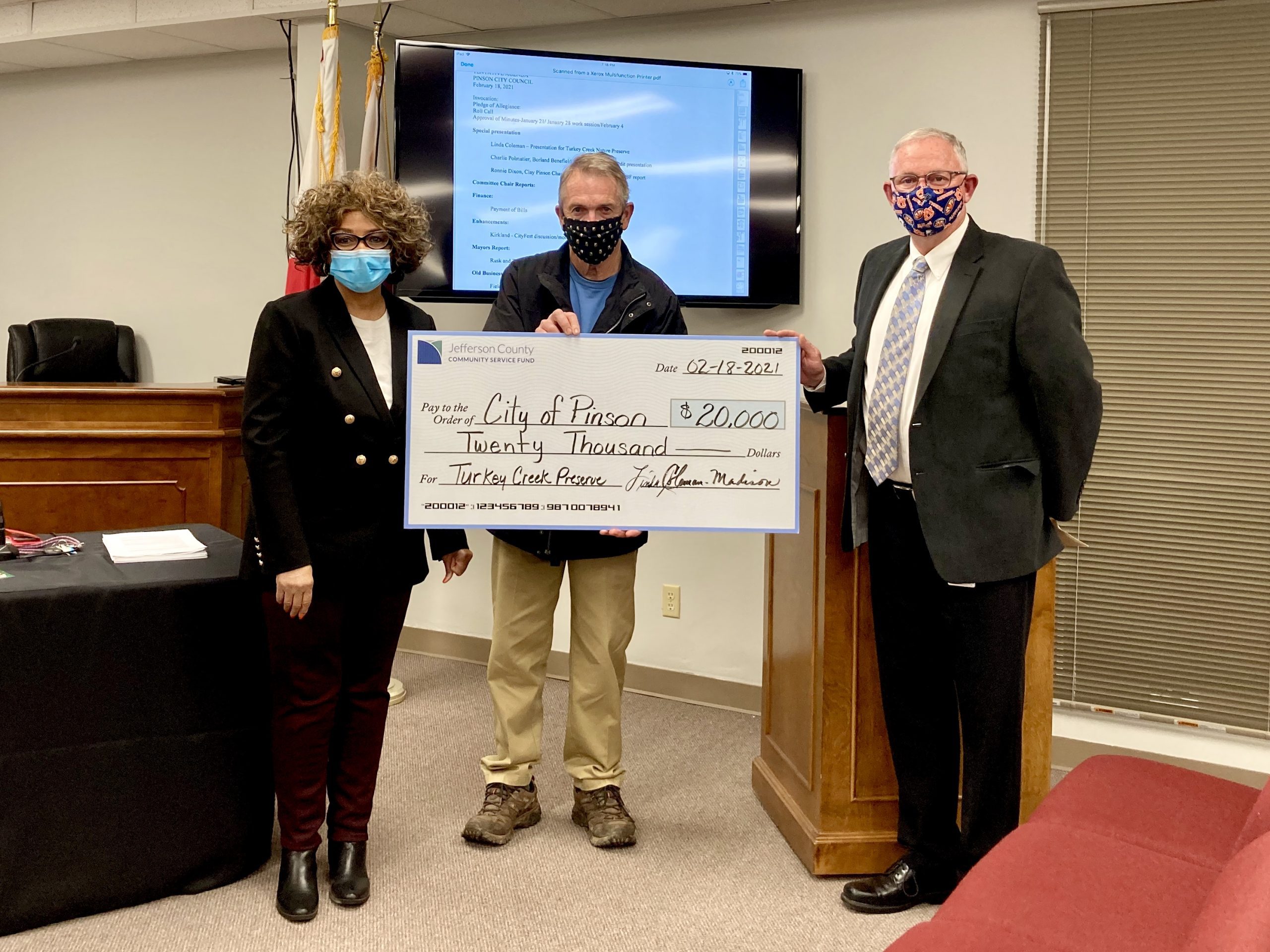 Sen. Linda Coleman presents $20,000 check to Turkey Creek Nature Preserve