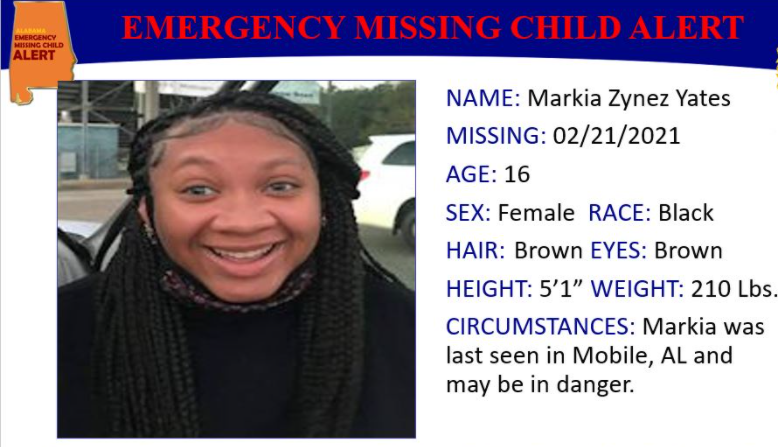 Missing child alert issued for 16-year-old girl