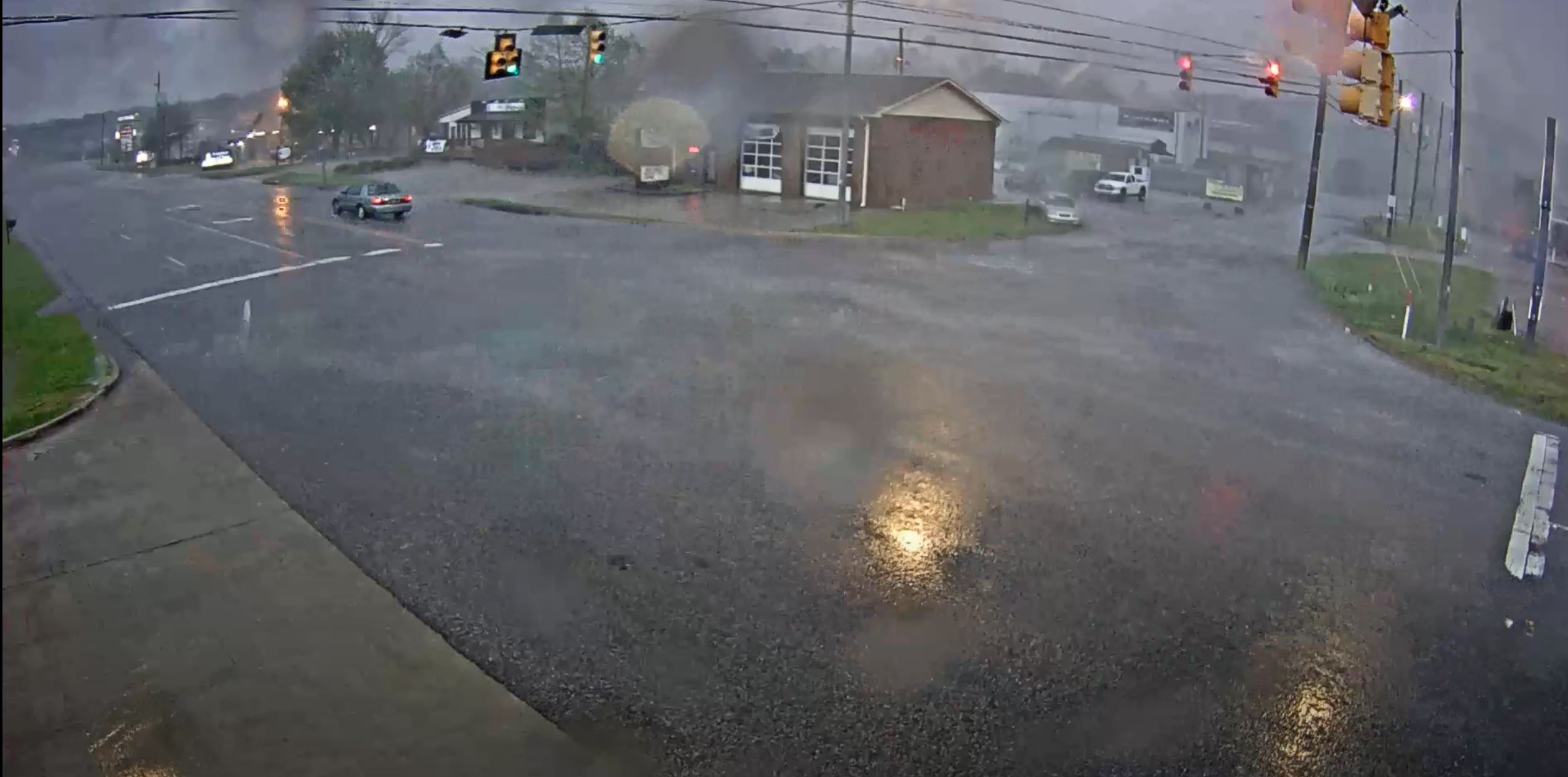 Video from Trussville traffic cameras show moments possible tornado ripped through town