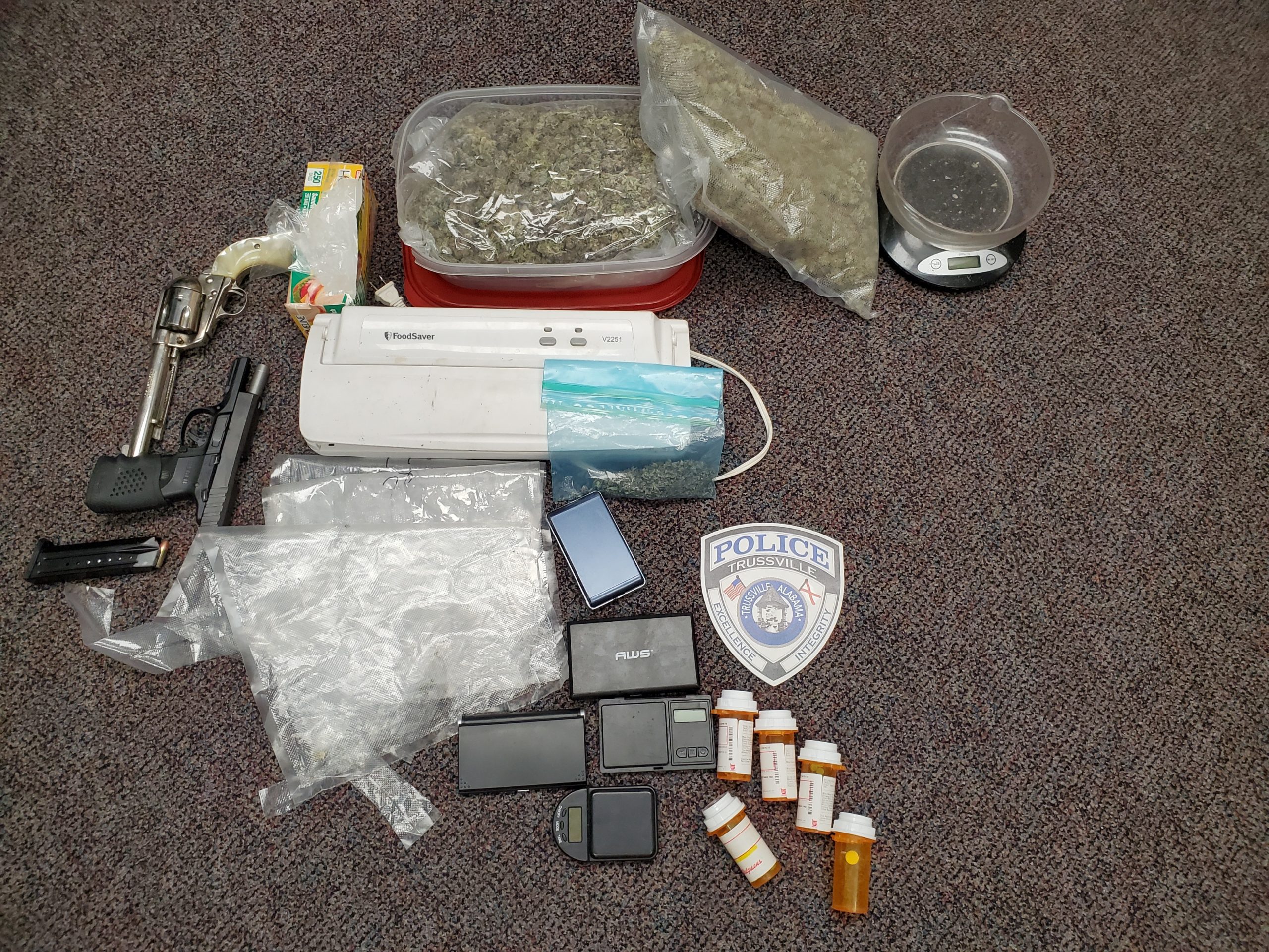 Trussville detectives seize nearly 2 lbs. marijuana, pills and over $7K cash from Birmingham home