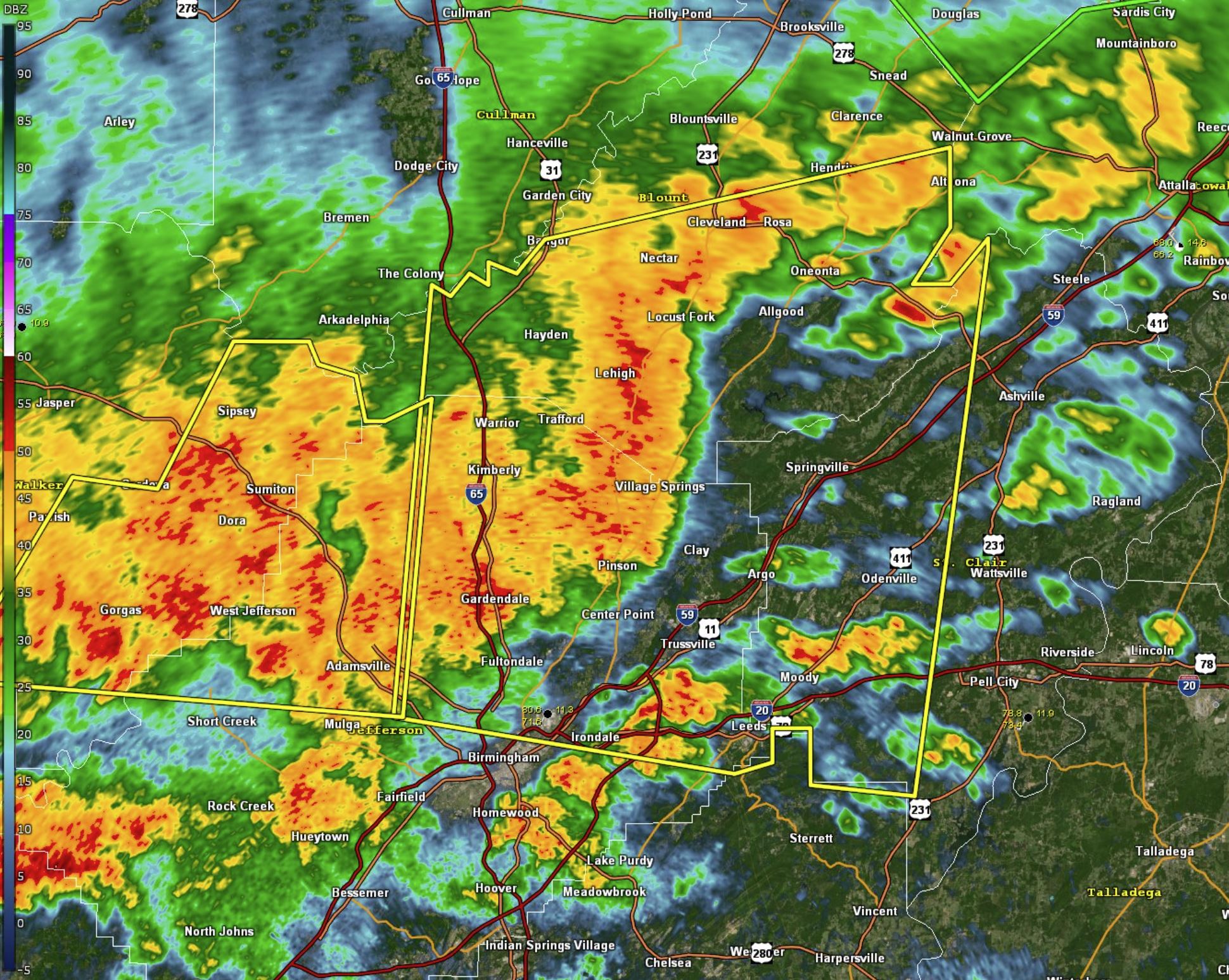 Severe Thunderstorm issued for Blount, Jefferson, St. Clair Counties