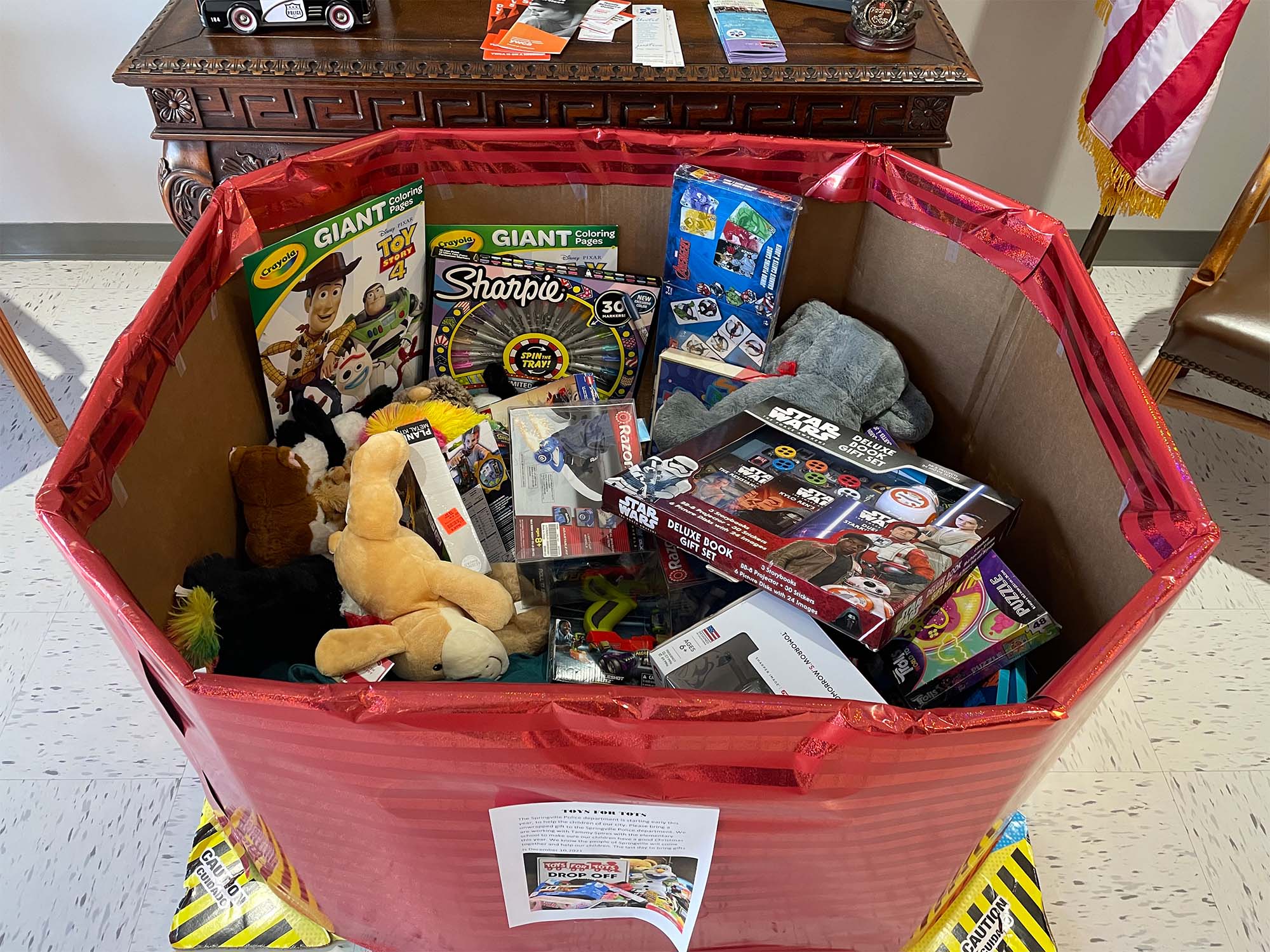 Springville Police Department accepts Toys for Tots donations