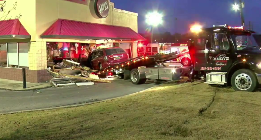 Vehicle crashes into Jack's in Pinson