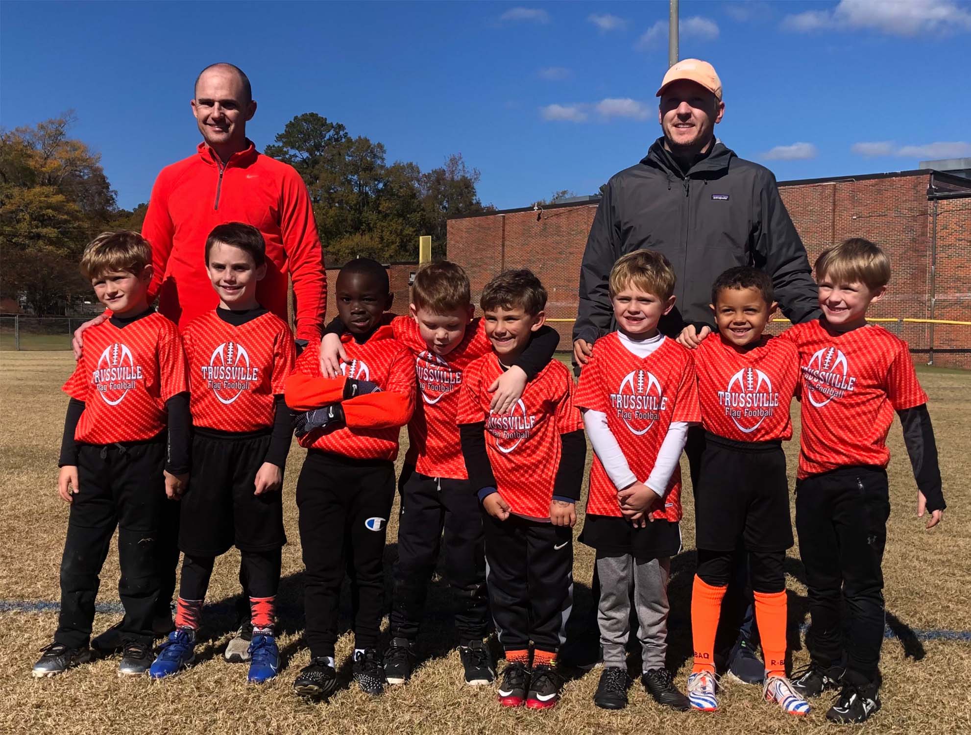 Trussville Flag Football 6U Orange Falcons season champions