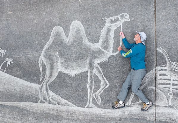 Ron Burkett and his amazing magical driveway art