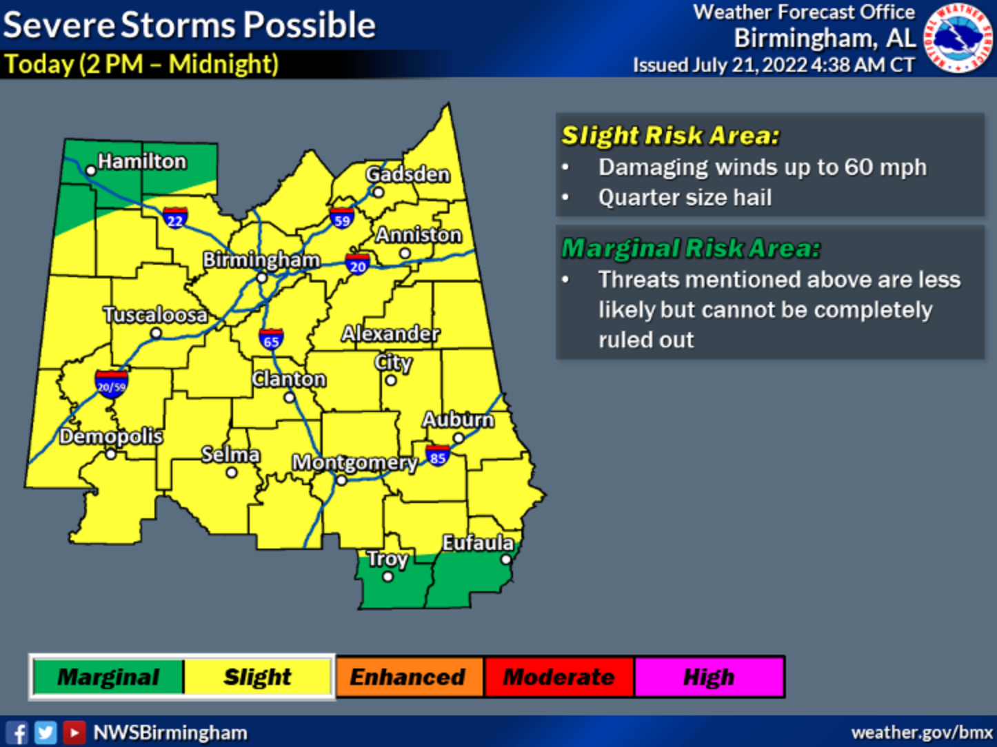CANCELED: Severe Thunderstorm Warning issued for parts of Central Alabama