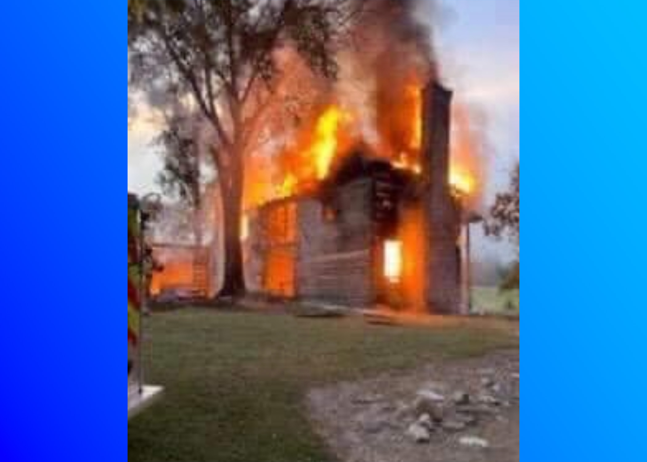 Historical landmark in Ashville catches fire