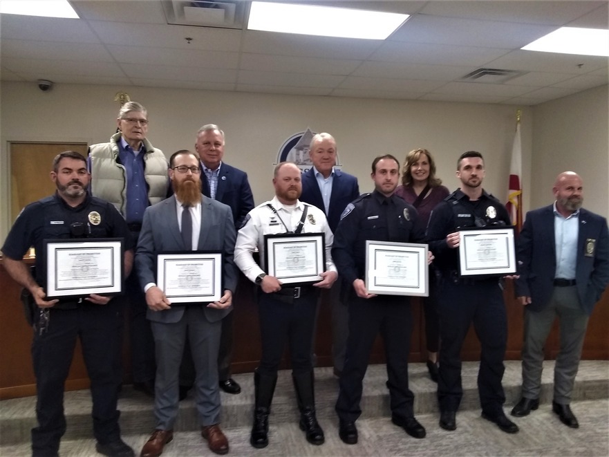 Trussville Council recognizes police promotions, HTMS bowling team
