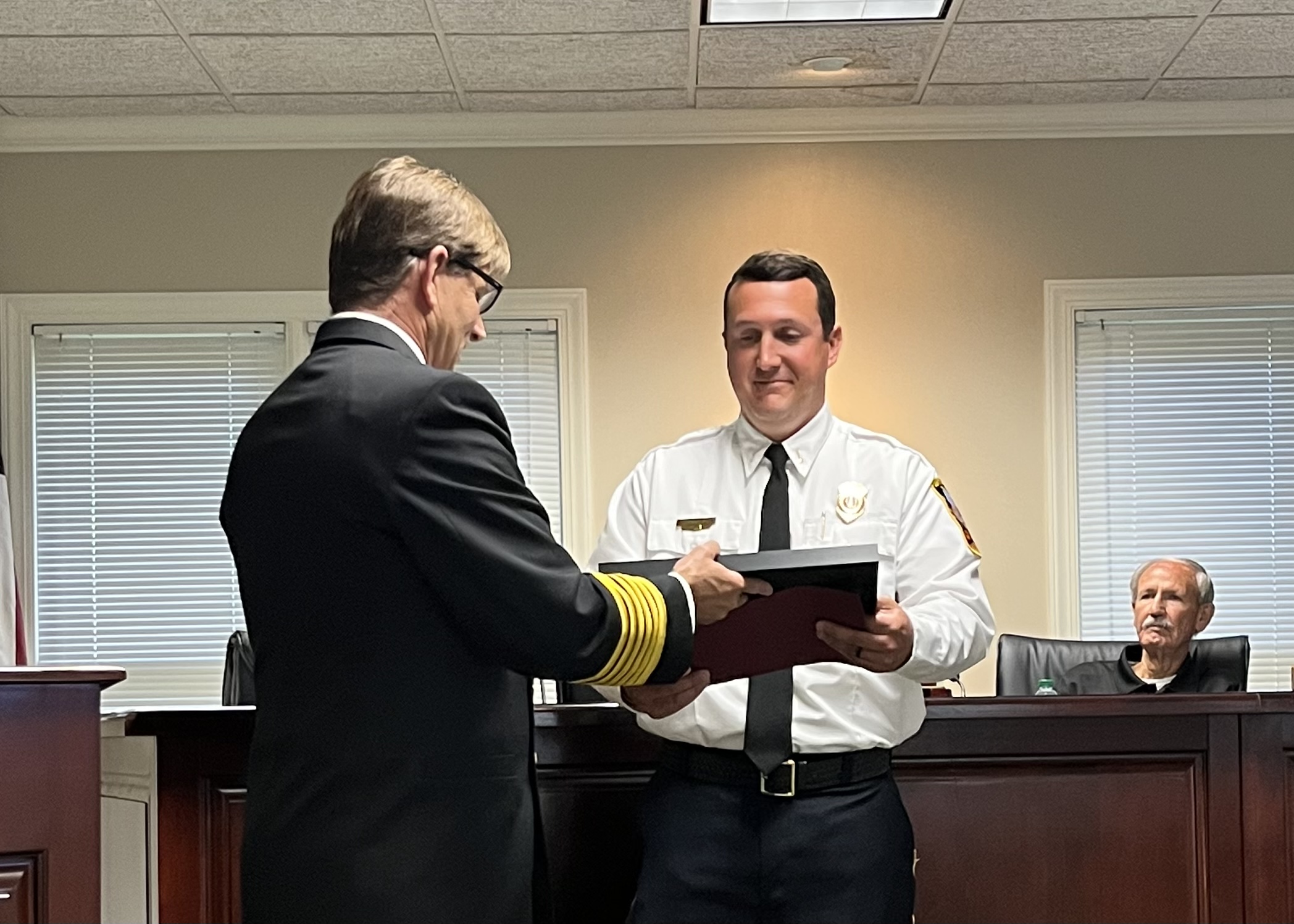 Center Point Fire District recognizes exemplary firefighter and crew at CPFD Board meeting