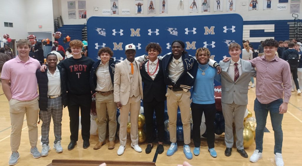 Moody Blue Devils Football Team Celebrates Signing Day 2024 with 10 Athletes Making Commitments