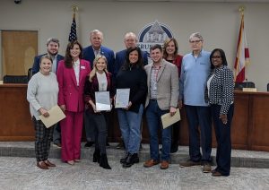 Mayor Buddy Choat and the Trussville City Council honored TCS Teachers of the Year Hannah Lutz and Charlotte Booker.