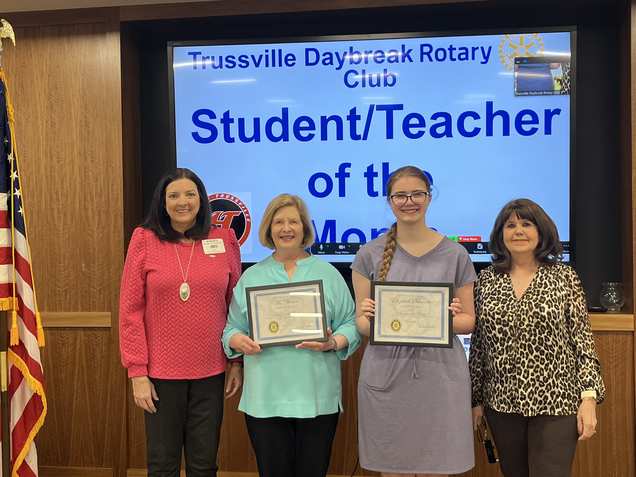 Trussville Rotary announces March student, teacher of the month